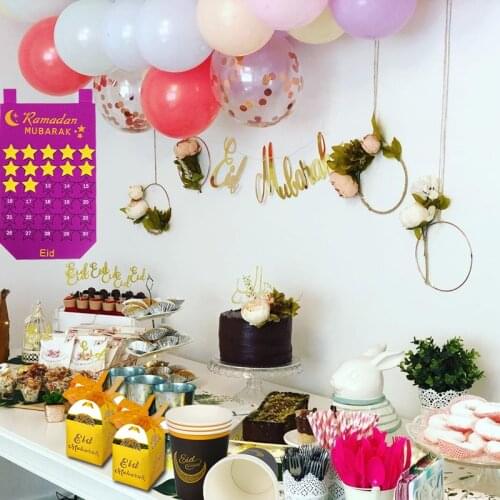 Eid Ramadan Decoration Wreaths DIY Wreath Party Eid Mubarak Ramadan Islam Party tableware gift box Decoration supplies