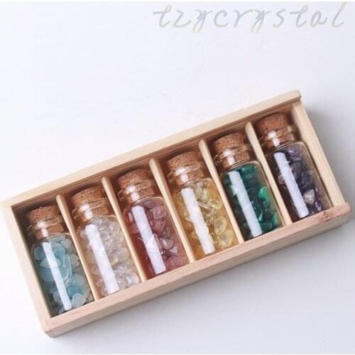 Natural Irregular Polished Gravel Crystal Wishing Bottle Decoration Gift Box