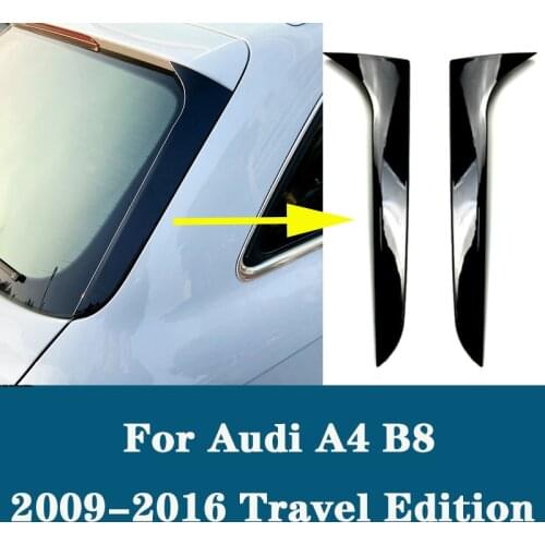 Glossy Black Rear Window Side Spoiler Canard Splitter For Audi A4 B8 Allroad Avant 2009-16 Travel Edition