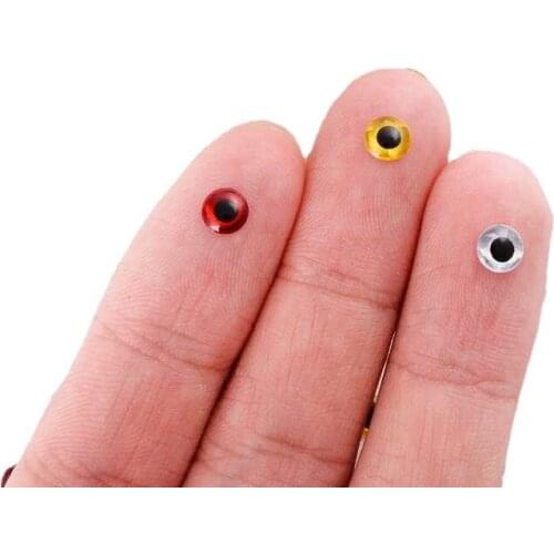 30PCS Holographic 3D 4D Epoxy Fish Eyes for Fly Tying Streamers Fishing Lures Wood Plastic Lure Making