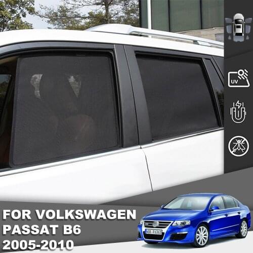 Magnetic Car Sunshade Front Windshield Door Mesh Frame Curtain For Volkswagen PASSAT B6 2005-2010 Folding Side Window Sun Visor