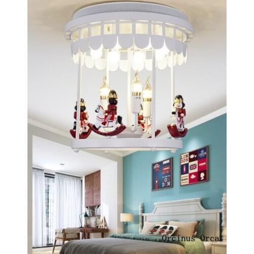 Cartoon creative British soldier ceiling lamp boy bedroom childrens room lamp American color Trojan led ceiling lamp