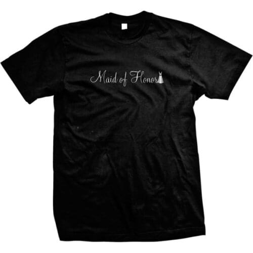 Maid Of Honor Metallic Script Dress Wedding Bridal Party Mens T-shirt