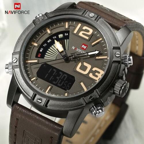 NAVIFORCE Fashion Chronograph Military Sports Watches Men Analog Quartz Wrist Watch Waterproof LED Clock Male Relogio Masculino