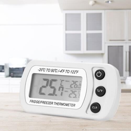 New Digital Refrigerator Thermometer Fridge Freezer IPX3 Waterproof High Precision Electronic Thermometer Alarm with Magnet Hook