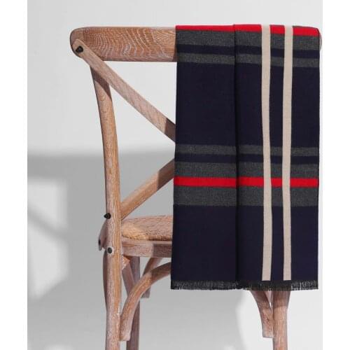 New European and American Business Leisure Stripe Mens Scarf in Autumn and Winter of 2019,Coloured young man with warm neck