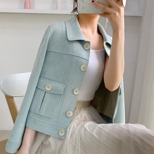 Autumn Suede Notched Womens Jackets Long Sleeve Single Breasted Female Coats 2021 Trend Streetwear Ladies Outwear Clothes