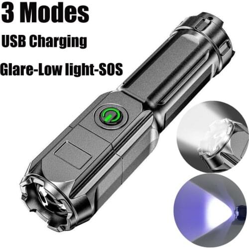 Outdoor Portable Flashlight Strong Light Rechargeable Zoom Super Bright Special Forces Household Led Night Flashlight