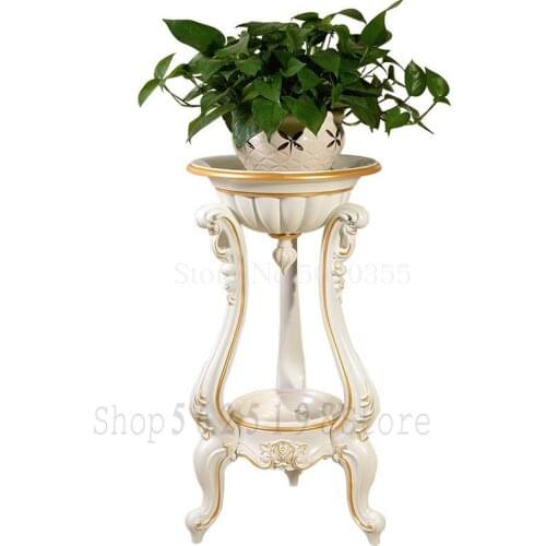 Indoor living room flower stand ground multi-layer plastic flower pot shelf simple balcony floor hanging orchid stand European