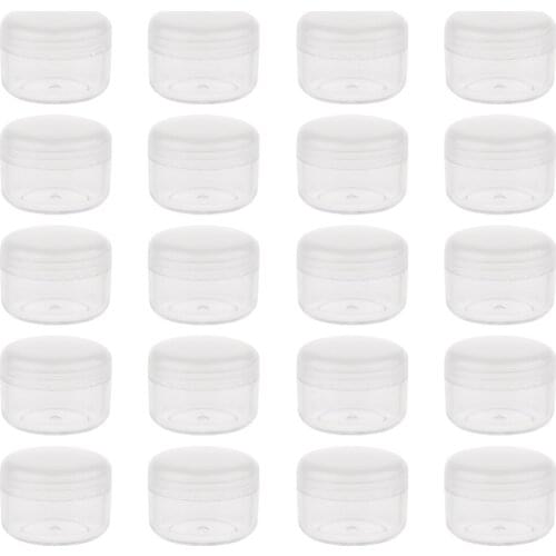 Portable Small Cosmetic Plastic Cream Jar Pots, Empty Cosmetic