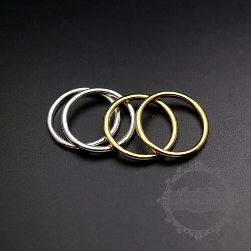 18mm diameter round silver,gold color brass simple cocktail ring DIY supplies findings 1294091