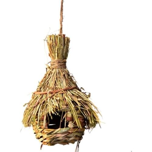 Birds Nest Natural Grass Egg Cage Outdoor Decorative Weaved Hanging Parrot Hous