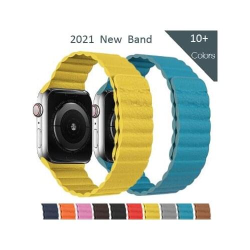 Genuine Leather loop band For apple watch 44mm 40mm 42mm 38mm Bracelet Strap Watchbands for iWatch series SE 6 5 4 3 Accessories