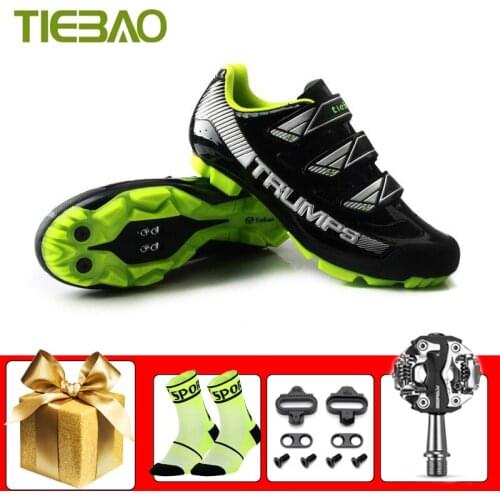 Tiebao Sapatilha Ciclismo Mtb Cycling Shoes Breathable Non-slip Unisex Mountain Bike Snakers Add SPD Pedals Racing Bicycle Sport