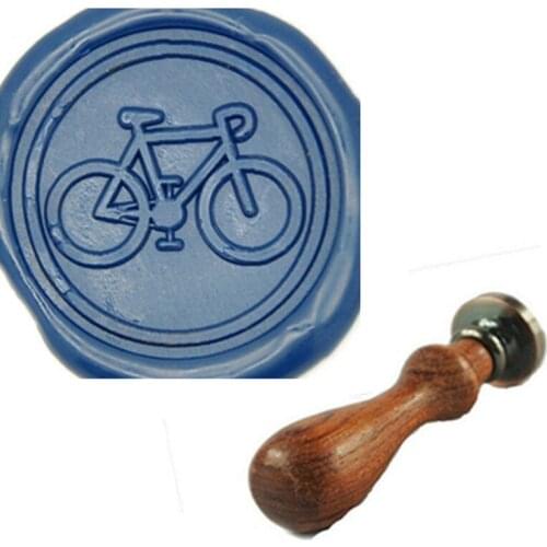 Vintage Custom Picture Logo Wedding Invitation Bike Wax Seal Sealing Stamp Sticks Spoon Gift Box Set Kit