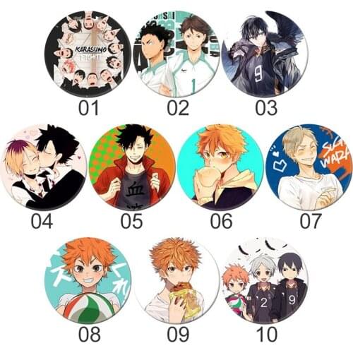 Volleybal Badge 58mm Day Anime Badge Haikyu Nekoma High School Volleyball Junior Brooch