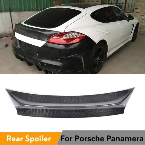 For Porsche Panamera 2010 - 2013 Carbon Fiber Auto Trunk Rear Spoiler Boot Lip Wing Car-styling