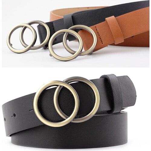 Jeans Women Belt Vintage Fashion Design Women Gold Buckle Waist Belts Leather Strap High Quality Waistband for Girl Dress