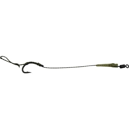 10 x Carp Fishing Combi Rigs -Wide Gape Barbless Hooks-Teflon (PTFE) Coated - Soft HookLink 25LB - Carp Rigs