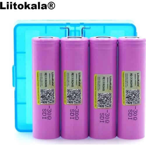 4PCS Liitokala original 3.7V ICR18650 30Q battery 3000mAh lithium battery inr18650 powered rechargeable battery for +BOX