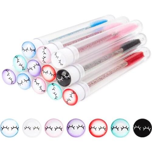 5pcs Diamond Eyelash Brush Tubes Reusable Makeup Eyebrow Brushes With Resin Drill Replaceable Brushes Women Cosmetic Accessorie