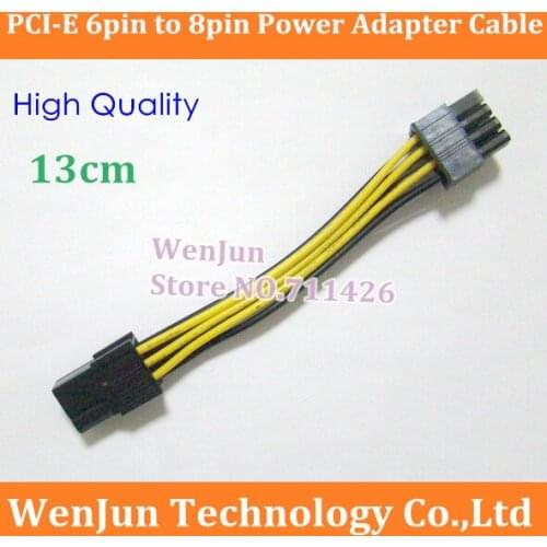 500PCS DHL/EMS Free Shipping 6-pin to 8-pin PCI Express Power Converter Cable for GPU Video Card PCIE PCI-E 18AWG