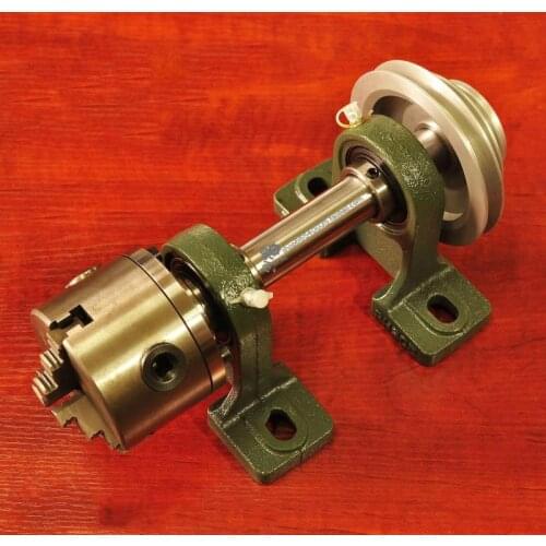 80/100 lathe spindle, through hole 19mm, DIY bead machine, flange spindle, woodworking lathe