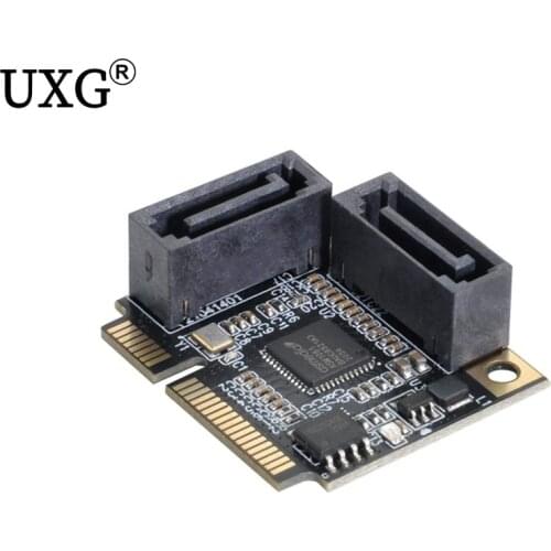Mini PCI-E PCI Express to SATA 3.0 Dual Ports Adapter Converter Hard Drive Extension Card
