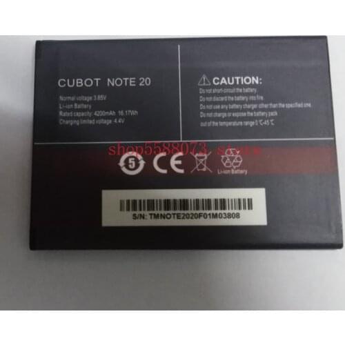 Cubot note 20 phone battery 4200mah 3.85V for Cubot Note 20 Rear Quad Camera Smartphone NFC 6.5 Inch