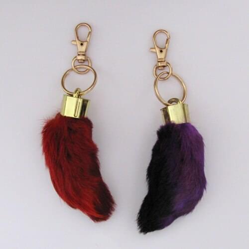Free shipping lucky charm metal keychain talisman rabbit foot rabbit feet cheap keychain lucky gift mini keychain