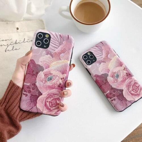 Luxury Fashion Flexible Case For Huawei Honor 8X V20 Nova 4 2S 3 4E Mate 20 P20 Pro 10 3D Silk Oil Painting Vintage Flower Case
