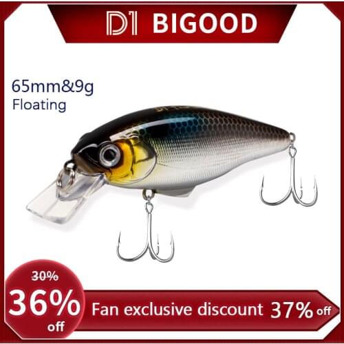 D1 floating minnow fishing hard lure 65mm/9g wobbler seawater crankbait jerkbait swimbait Artificial for perch bass pike