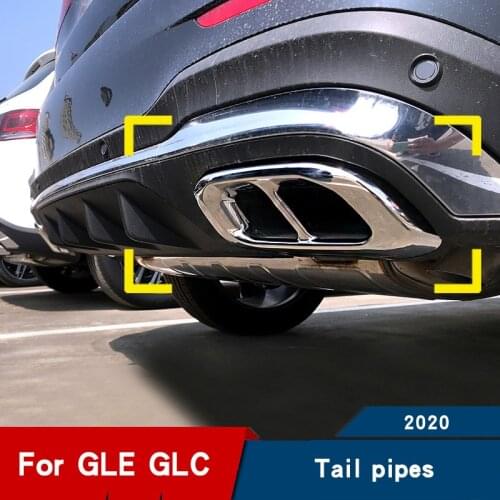 Car exhaust pipe tail throat muffler for Mercedes-Benz gle w167 2020 parts modification glc x253 2020 Stainless steel muffler
