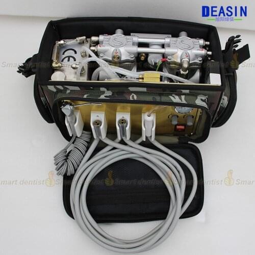 2018 high quality Convenient Portable Dental Unit with Air Compressor Suction System 3 Way Syringe