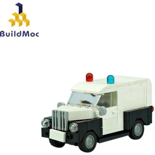 BuildMoc City Police Station Car Toys Mini Police Vehicle Building Blocks Technical Car Bricks Educational Toy For Children Gift