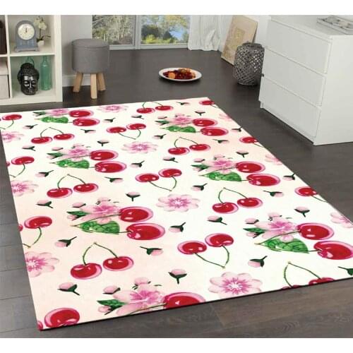 Cherry Grains Pattern Kitchen Carpet, Fan carpet anti-slip floor carpet, teenagers carpet area rugs