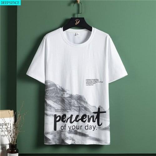 Summer Print Men Short-Sleeved T-Shirt Bottoming Shirt Men Round Neck T-Shirt Trend Half-Sleeved Top Loose T-Shirt Men