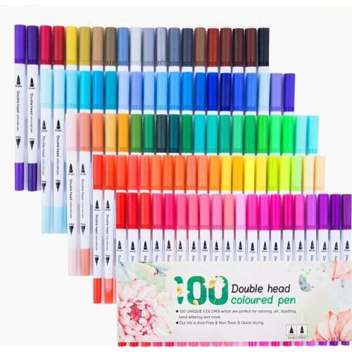Best-selling double-headed hook line pen color marker soft-tip watercolor pen art supplies childrens gift painting set