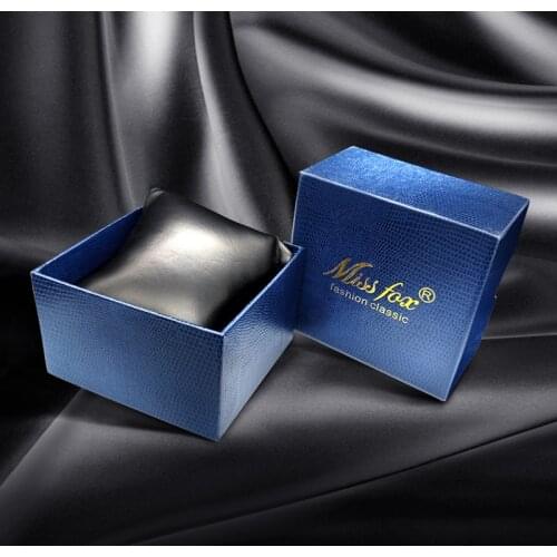 Missfox Matching Box Watch Gift Box Blue Box Gift Ladies Watch Mens Watch Square Box Luxury Brand Logo