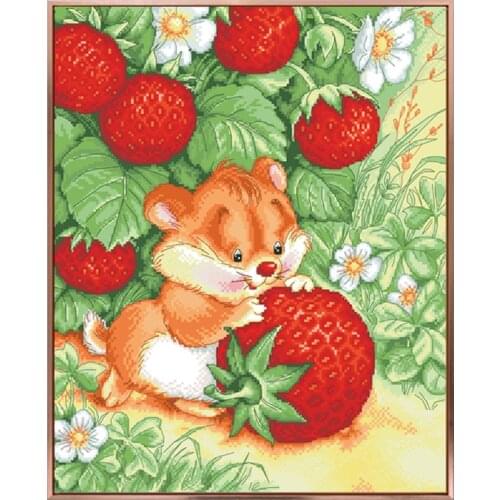 Little Mouse Counted Cross Stitch Kits Pattern Printed Canvas Embroidery Needlework Sets 11CT 14CT DIY Handmade Craft Home Decor