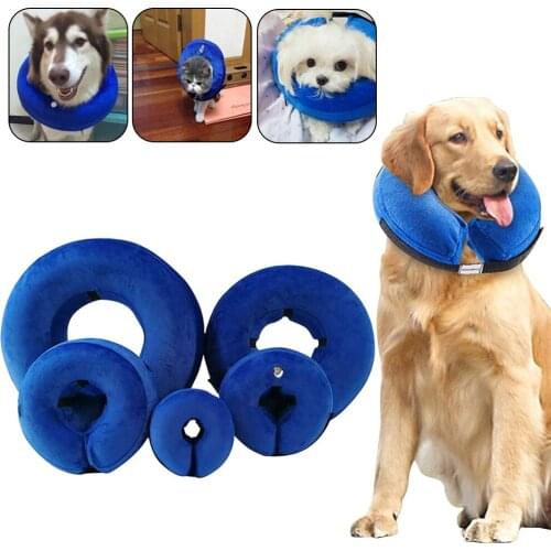 Inflatable Collar Wound Cone Protection Soft Medical Pet Dog Healing Pvc Short Plush Outer Ring Pet Collar Dog Accessories