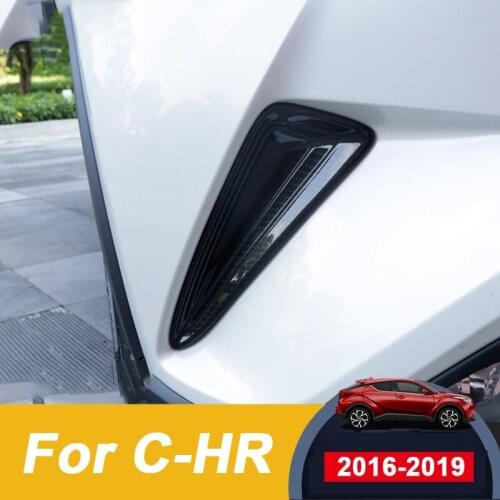 Carbon fiber Car Front Bumper Guard Corner Strip Cover Trim Stickers For Toyota C-HR CHR 2016 2017 2018 2019 Styling Accessory