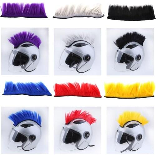 Motorcycle Adhesive Helmet Mohawk Hair Patches Skinhead Costumes Wig Skinhead Wig for Cosplay Costumes Hairpiece
