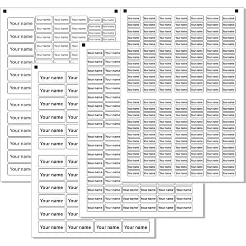 3Size Transparent Cartoon Pattern Custom Name Stickers Waterproof Tags Labels For Children Personal Scrapbook School Stationery