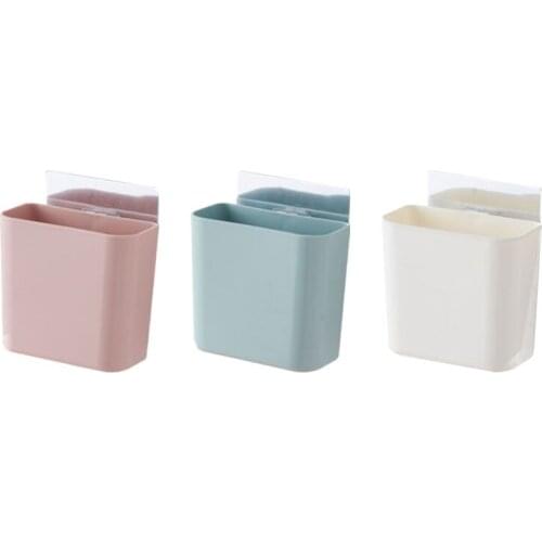 Wall-Mounted Toothbrush Shelf Holder Adhesive Wall Hanging Bathroom Organizer