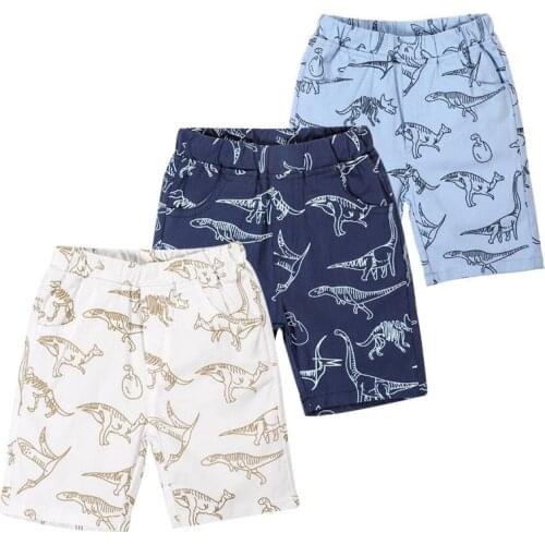 2021 Summer New Arrival Baby Boys Casual Short Cotton Shorts For Boys Cartoon Dinosaur Outfits Sports Beach Trousers Kids Wear