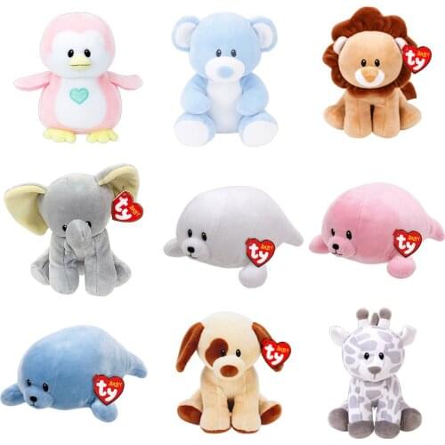 New 6" 15 cm Ty BABY Series Pink Penguin Brown Eyed Dog Grey Monkey Kawaii Super Soft Plush Animal Doll Toys Childrens Gifts