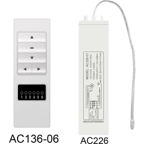 Original aok AC136 6-Channel Wireless Remote Control Receiver AC212 for Electric Curtains,Blinds,Curtain Motor Accessories