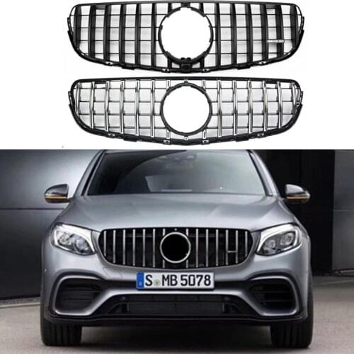 Front Racing Billet Bumper Grille Upper Facelift Grill For Mercedes Benz W253 GLC Class 2015 2016 2017 2018 2019