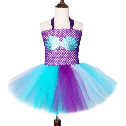 Mermaid Ariel Princess Dress Childrens Tutu Dress Girls Birthday Party Dress Dance Costume Fancy Dress Clothing Children